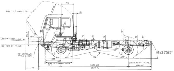 Leyland DAF T244 Side Dimensions